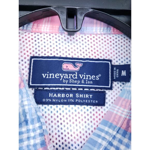 Vineyard Vines Vented Harbor Shirt Men's Size Medium Pink Plaid - Picture 6 of 8